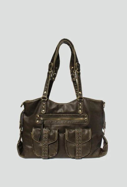 Remi studded distressed tote
