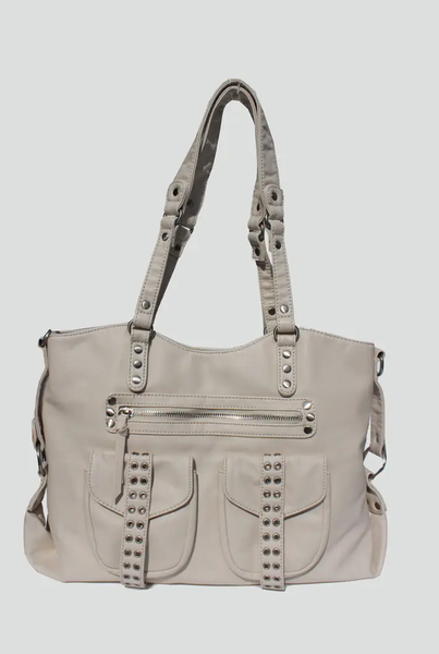Remi studded distressed tote