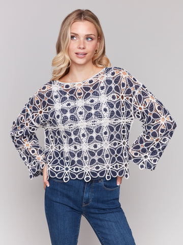 crochet boatneck top