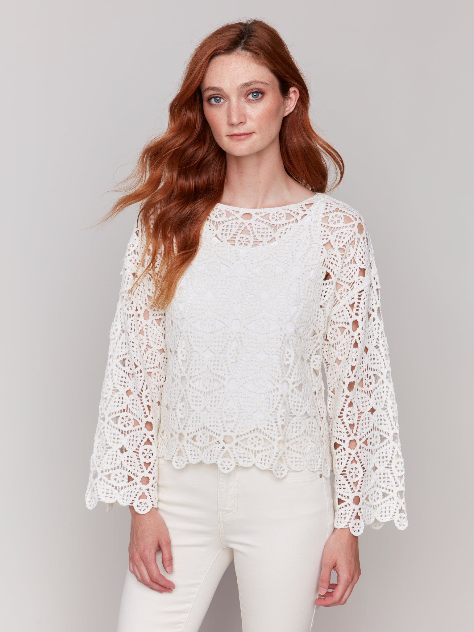 crochet boatneck top