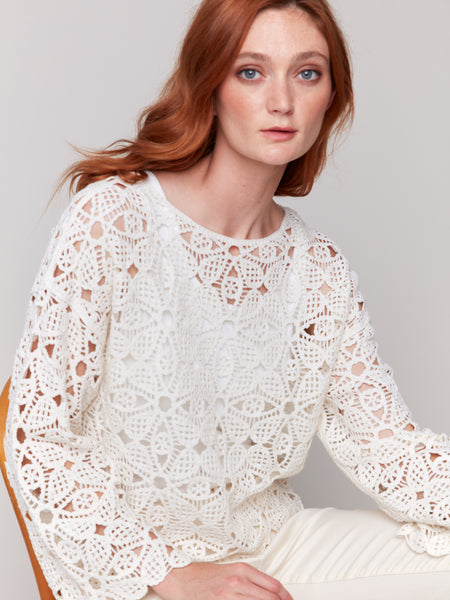 crochet boatneck top
